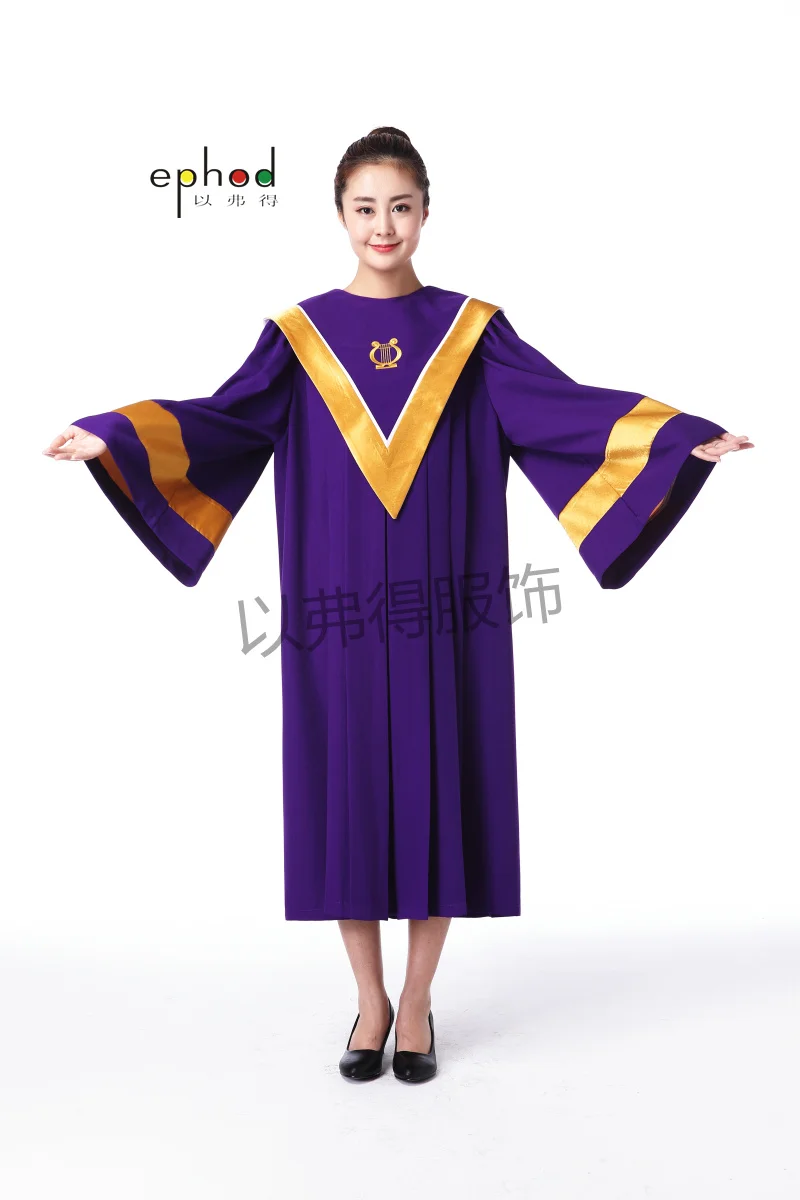 Ватикан стиль фиолетовый и золотой крещение хор церкви и одежда иерейское облачение костюм священника церкви хор костюм пастора