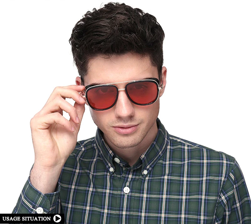 Oculos Masculino Gafas де Железный человек ветрозащитные солнцезащитные очки для мужчин Тони Старк косплэй Защита от солнца очки Роберт Дауни мл