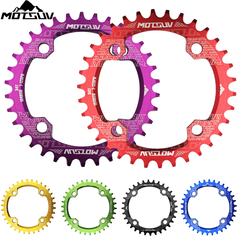 MOTSUV Овальный Круглый велосипедный Кривошип и цепное колесо 104BCD широкая узкая Цепь 32 T/34 T/36 T/38 T шатун MTB велосипед запчасти