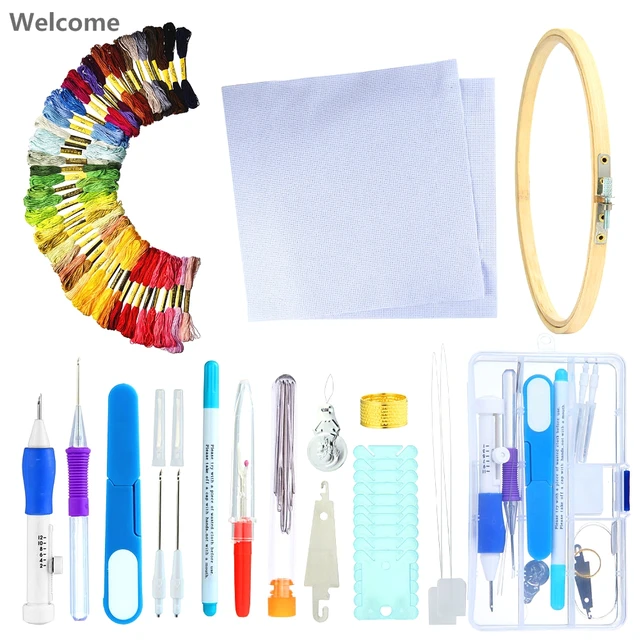 MIUSIE 1PCS Plastic Punch Needle Embroidery Pen Set Adjustable Punch Needle  Weaving Tool Interchangeable Punch Needle - AliExpress