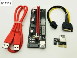 Переходная карта pci-e карты 0,6 M USB3.0 кабель PCI Express 1X к 16X удлинитель USB 3,0 с 4pin 6pin 15Pin питания SATA для Майнинг Биткойн