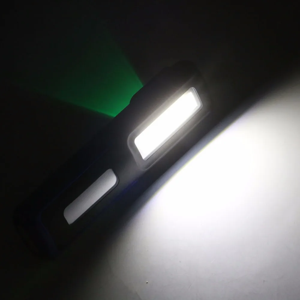 2 режима инспекционной лампы COB светодиодный USB Перезаряжаемый магнитный складной крюк палатка Кемпинг фонарь фонарик рабочие огни Встроенный аккумулятор