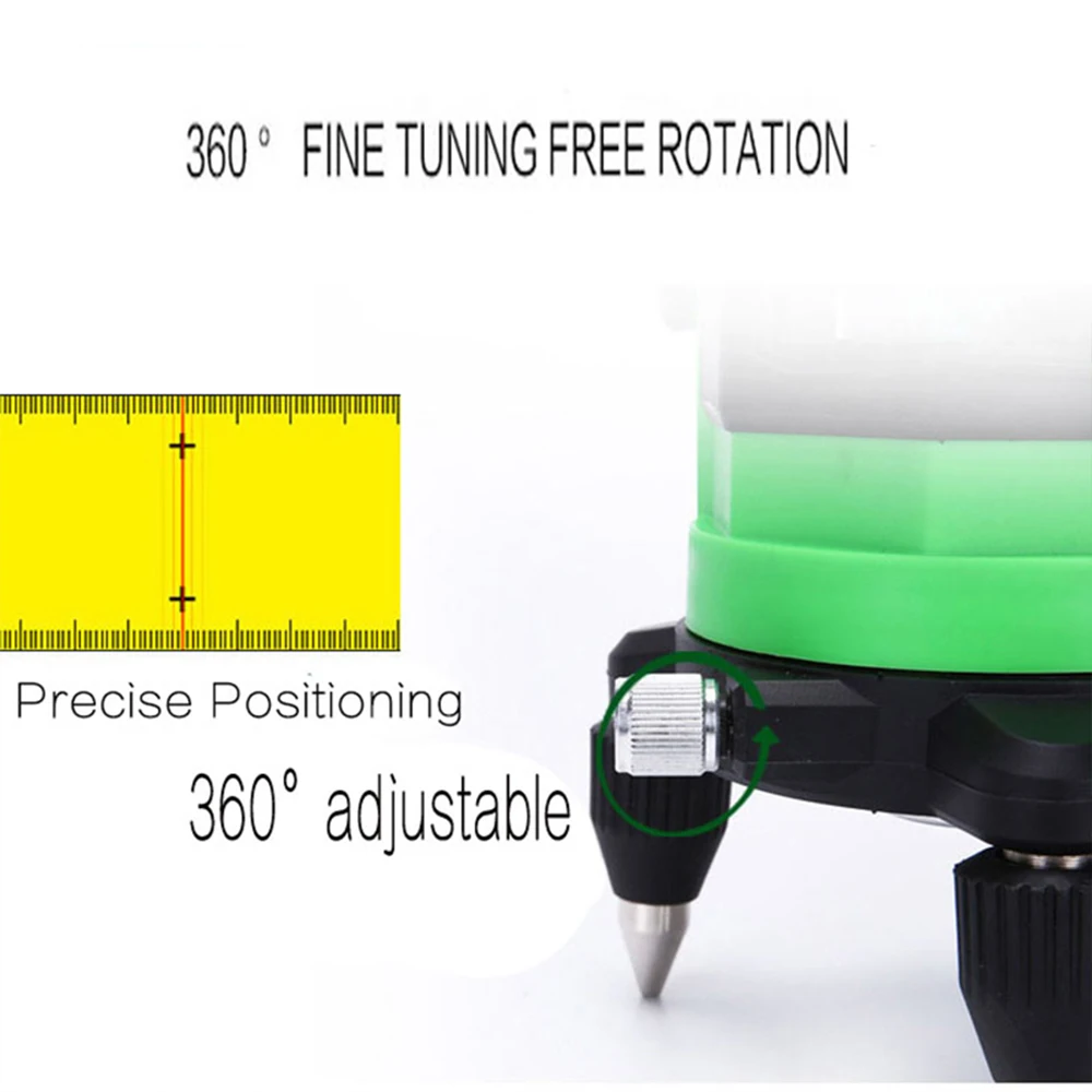 2 лазерных зеленых линии 1 точка 360 градусов вращающийся 532 нм наружный режим-приемник и наклонная косая линия доступен автоматический лазерный уровень