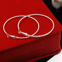 Cor Prata ouro Grande Brinco de Argola Para As Mulheres Simples Moda Jóias Acessórios Grande Círculo Laço Da Orelha Brincos Pendientes(China)