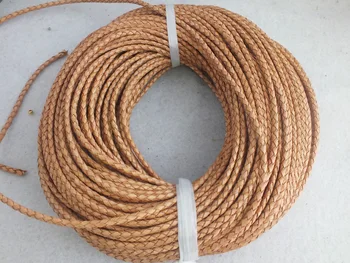 

wholesale ! 50m/lot 3mm Brown Leather Cord Fashion Braided Jewelry Cord Findings