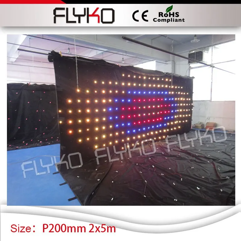 

led lighting xxx video screen fabric christmas decoration P20 led video curtain 2x5m