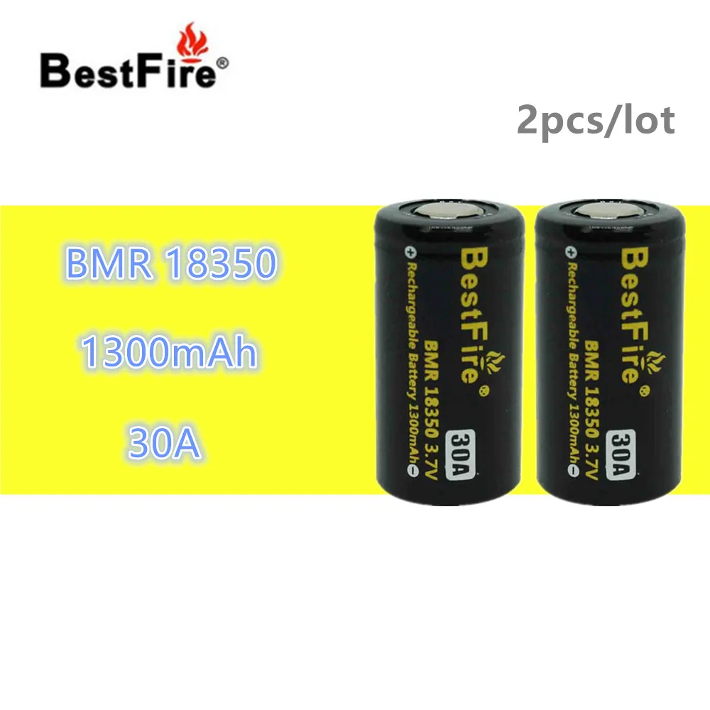 2pcs Bestfire 18350 Battery 1300mAh 30A 3.7V Li-ion Rechargeable For Kamry K1000 Pipe E Cigarette Vape MECH Mod B024 Flashlight |