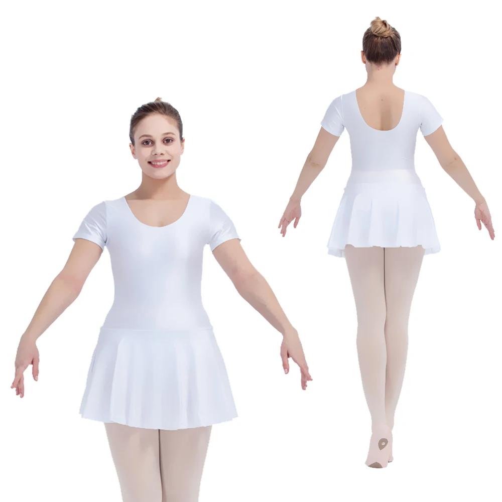 Dancer's Choices White Nylon/Lycra Short Sleeve Ballet Dancing Leotard