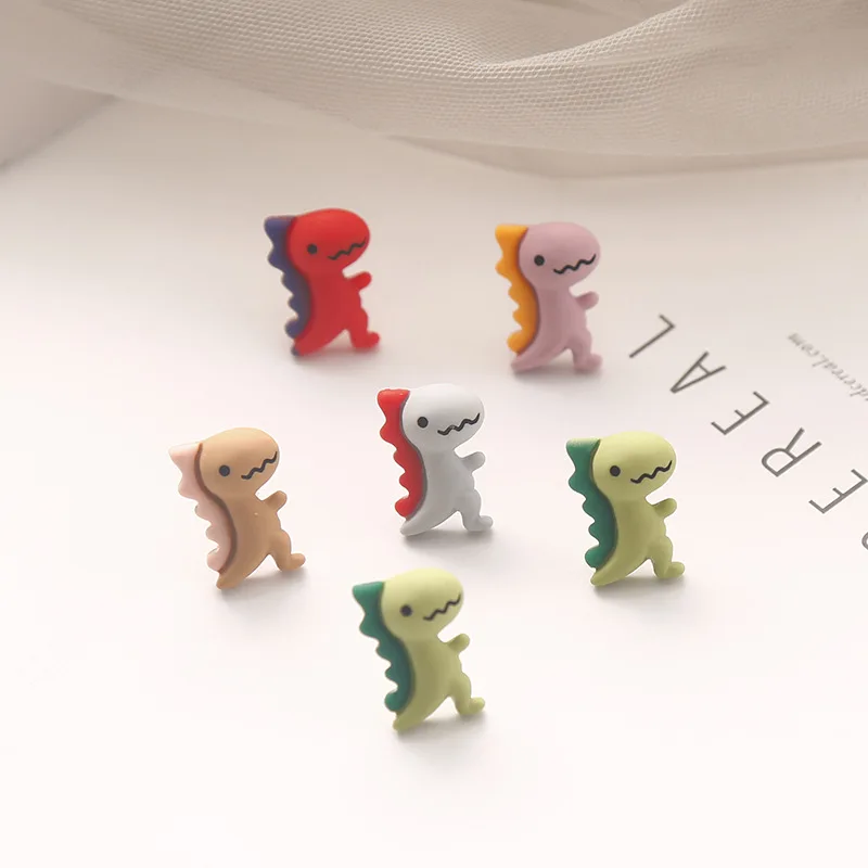 

Korean Cute Cartoon Resin Dinosaur Fresh Woman Girls Stud Earrings Fashion Jewelry Holiday-KQQE