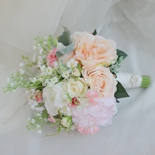 Iffo на заказ в руках невесты букет невесты цветок на запястье Пион цветок Белая роза лепесток DIY украшения