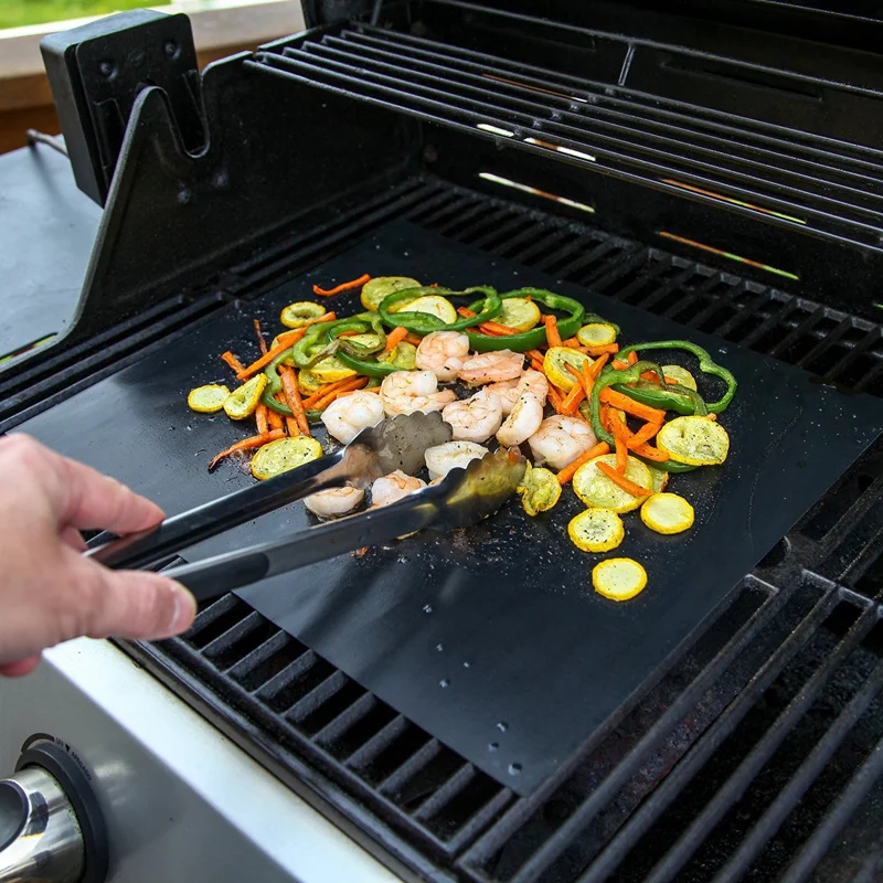 2 x Téflon Non-Stick réutilisables BBQ Tapis Feuille de Cuisson Tapis de cuisson barbecue