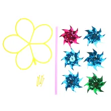 Красочные 6 Колеса Пластиковые Блестки ветряная мельница вихрегиг ветер Спиннер домашний дворовый садовый декор один комплект