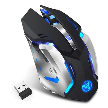 

2.4GHz Wireless Gaming Mouse Ergonomic Design 2400DPI Rechargeable 7 Color Backlit Gamer Mice for PC Computer Laptop Notebook