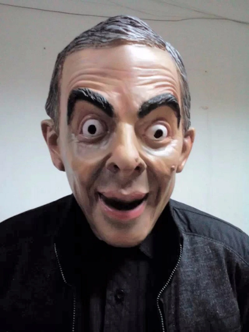 Funny star mr bean realistische masker Lach maken ster latex masker ...