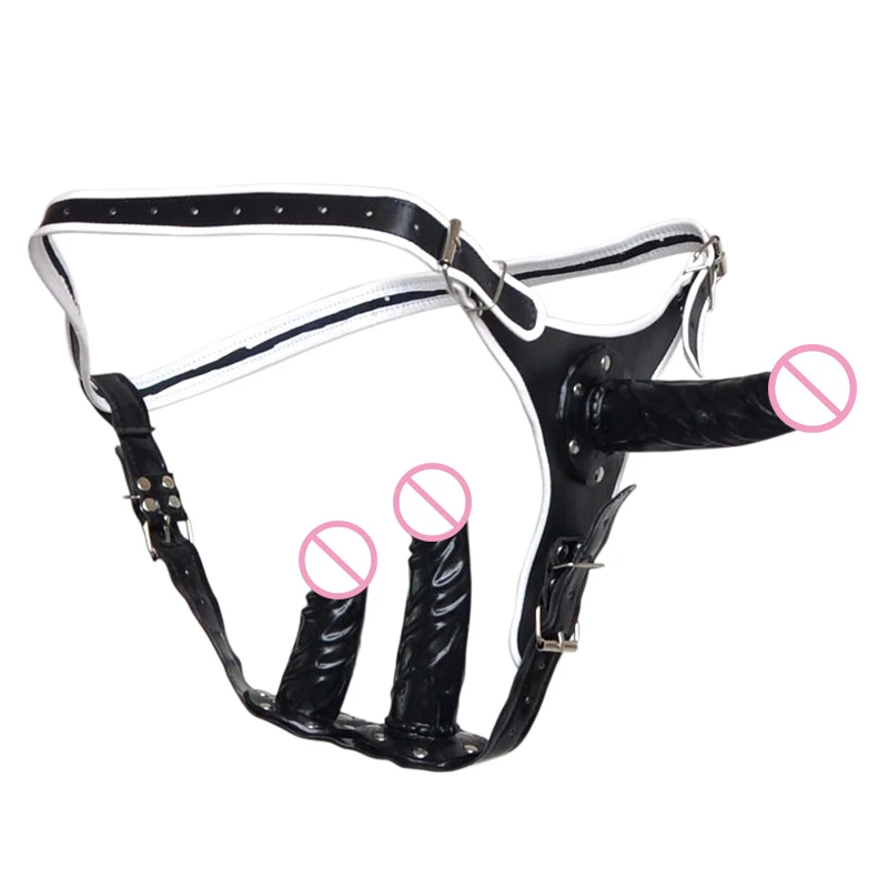 Strap On Detachable Three Dildos Strapon Penis Harness Adjustable Lesbian Strapon Dick Anal Plug Sex Toys for Woman Sex Products