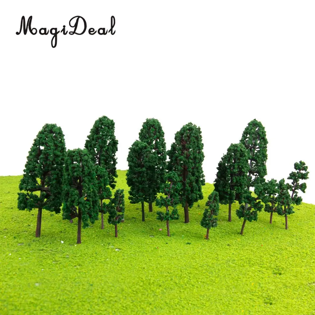 20x Pine Trees Model Train Park Street Railroad Layout Village Scenery Wargame Diorama Accs 1:100-1:300 HO N Scale