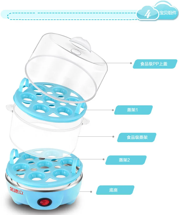 Озорной маленький яичный аппарат на пару аппарат для яиц Автоматическая мощная вареная подставка для яйца Пароварка для яиц из нержавеющей стали