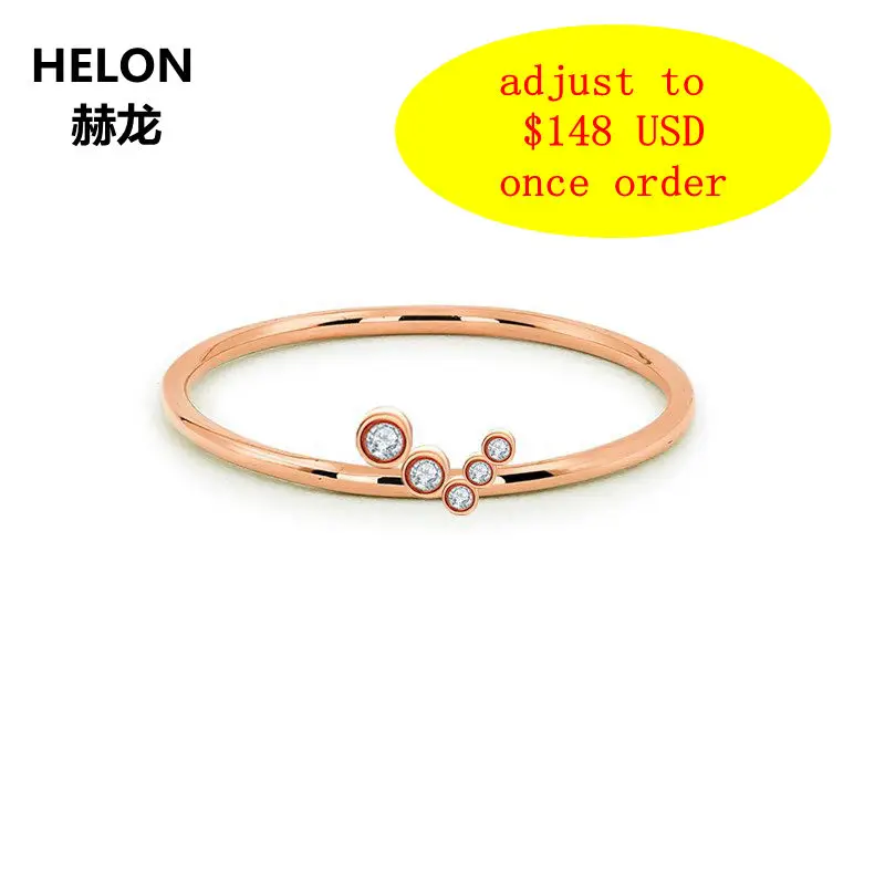 

Solid 14k Rose Gold Natural Diamonds Engagement Wedding Ring for Women Anniversary Graduation Valentine Gift