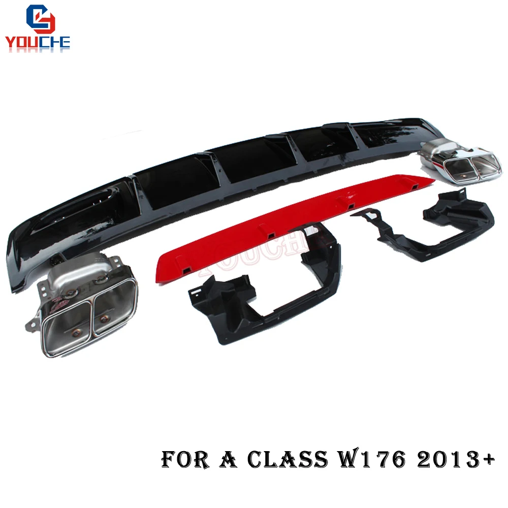 Для Mercedes W176 A Class A180 A200 A250 AMG упаковка A45 Style Diffuser & 304 из нержавеющей стали 4 выпускные