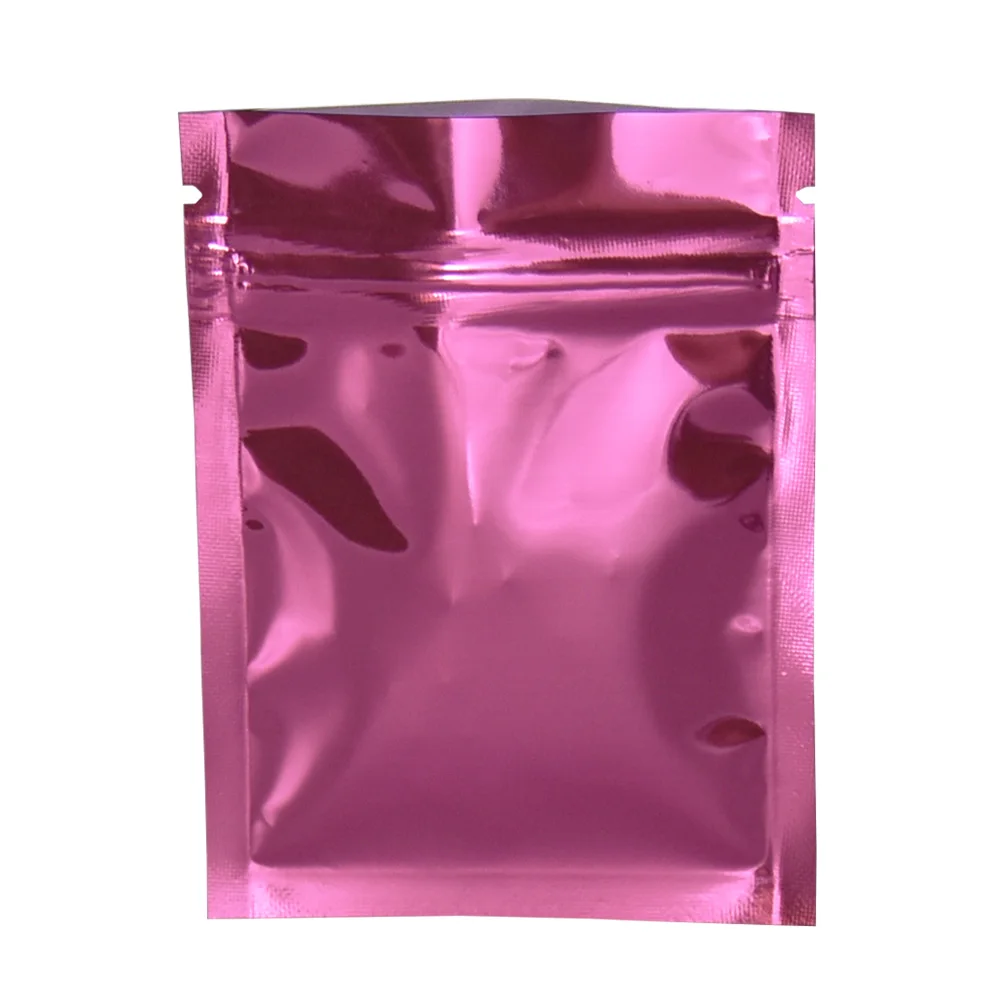 

Reclosable Pink Zip Lock Aluminum Foil Packing Bag 100pcs/lot Food Vacuum Storage Pouch Grip Seal Mylar Packaging Bag