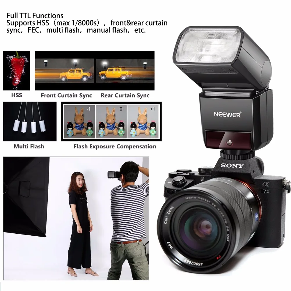 Neewer 2 4G HSS 1/8000 s ttl Беспроводная вспышка Speedlite с батареей для sony|Фотовспышки| |