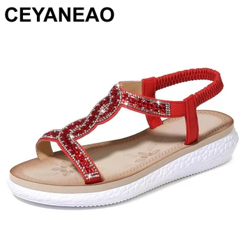 

CEYANEAO Women's sandals Summer New Vietnamese sandals women's leather hollow platform Sandals women's casual shoes