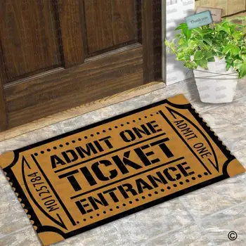 

Doormat Entrance Floor Mat Funny Door Mat Admit One Ticket Entrance Non-slip Doormat Machine Washable