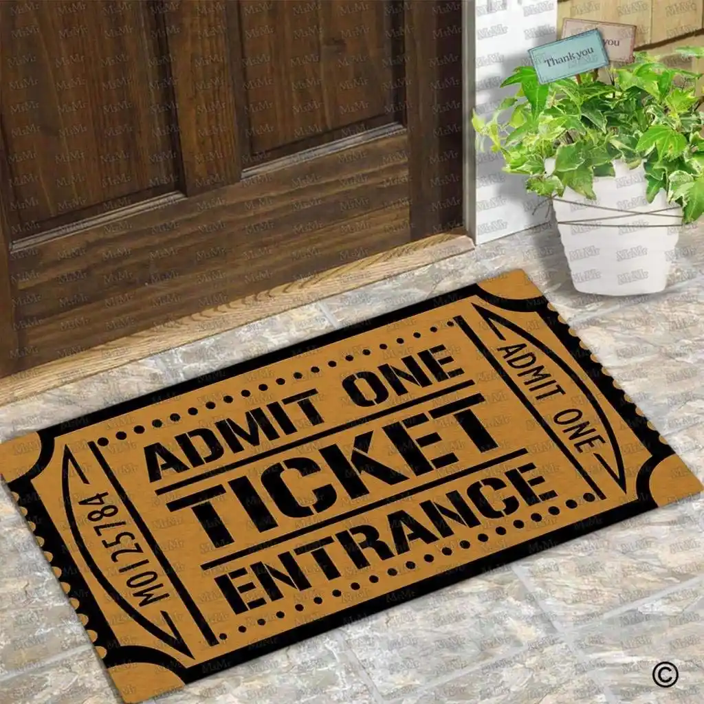 Doormat Entrance Floor Mat Funny Door Mat Admit One Ticket