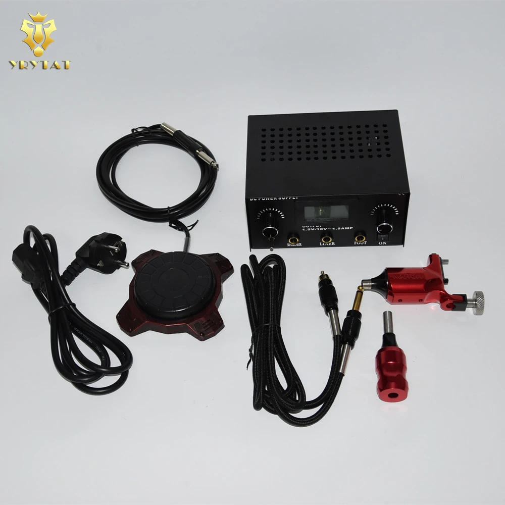 

Red NEOTAT Rotary Swiss Motor Tattoo Machine Gun Power Clip Cord Kits Supply - RTK01#