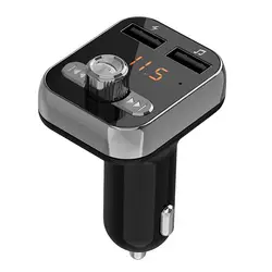 Авто двойной Порты usb fm-передатчик адаптер Splitter конвертер громкой связи Bluetooth USB музыкальный плеер автомобиля с диагностики Дисплей