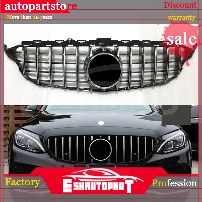 Для нового c класса W205 передний гриль Mercedes Benz AMG GTR Центральная решетка C180 C200 C250 C300