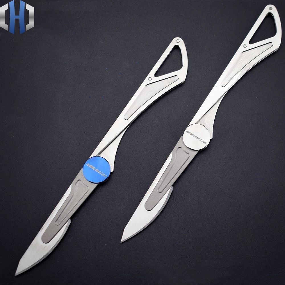 

Titanium Mini Folding Pocket Pocket Utility EDC Portable Portable Unpacking Key Knife