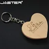 JASTER  (free custom logo ) walnut wooden heart + gift box USB flash drive creative pendrive 8GB 16GB 32GB 64GB memory stick ► Photo 3/5