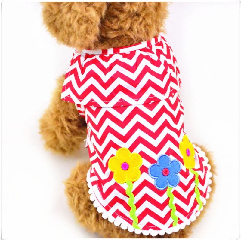 Pet Top Tshirts for Small Dogs Cute Flower Dog Apparel Summer Shirts