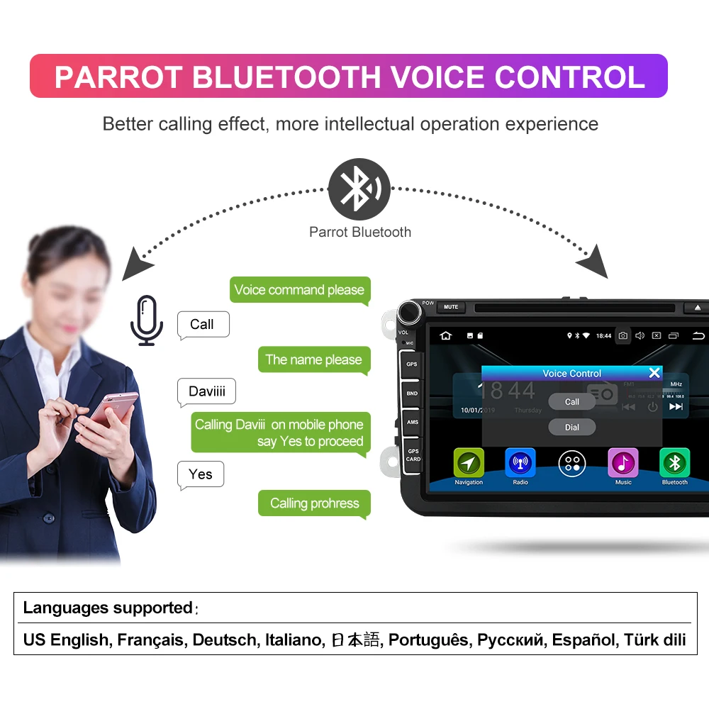 Isudar H80 سيارة مشغل وسائط متعددة الروبوت 8.0 2 الدين Autoradio لشركة فولكس فاجن/فولكس واجن/بولو/جولف/باسات/ b6/سكودا GPS صوت التحكم DSP