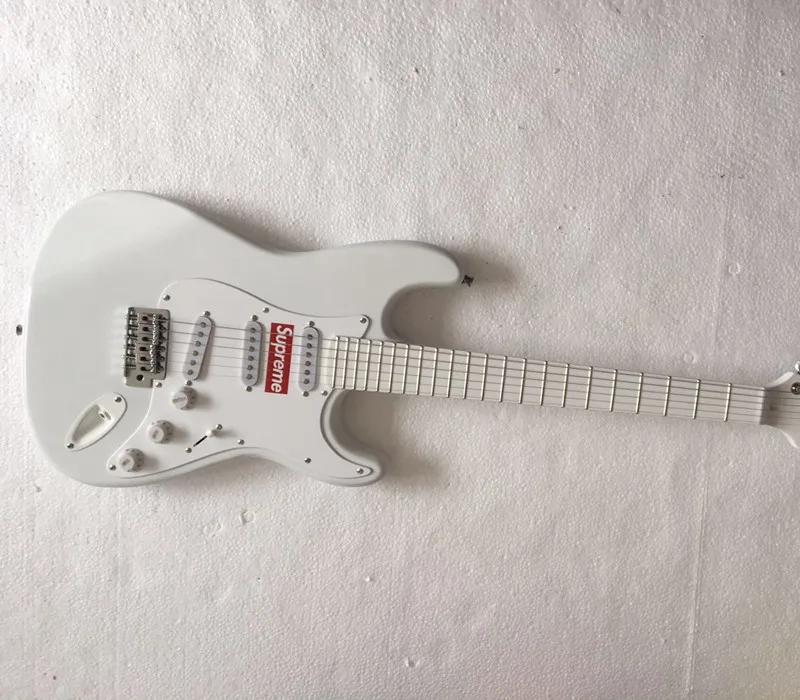

6-String Electric Guitar,White Color Body and Fingerboard,3 Single Open Pickups,Chrome Hardware and can be Customized