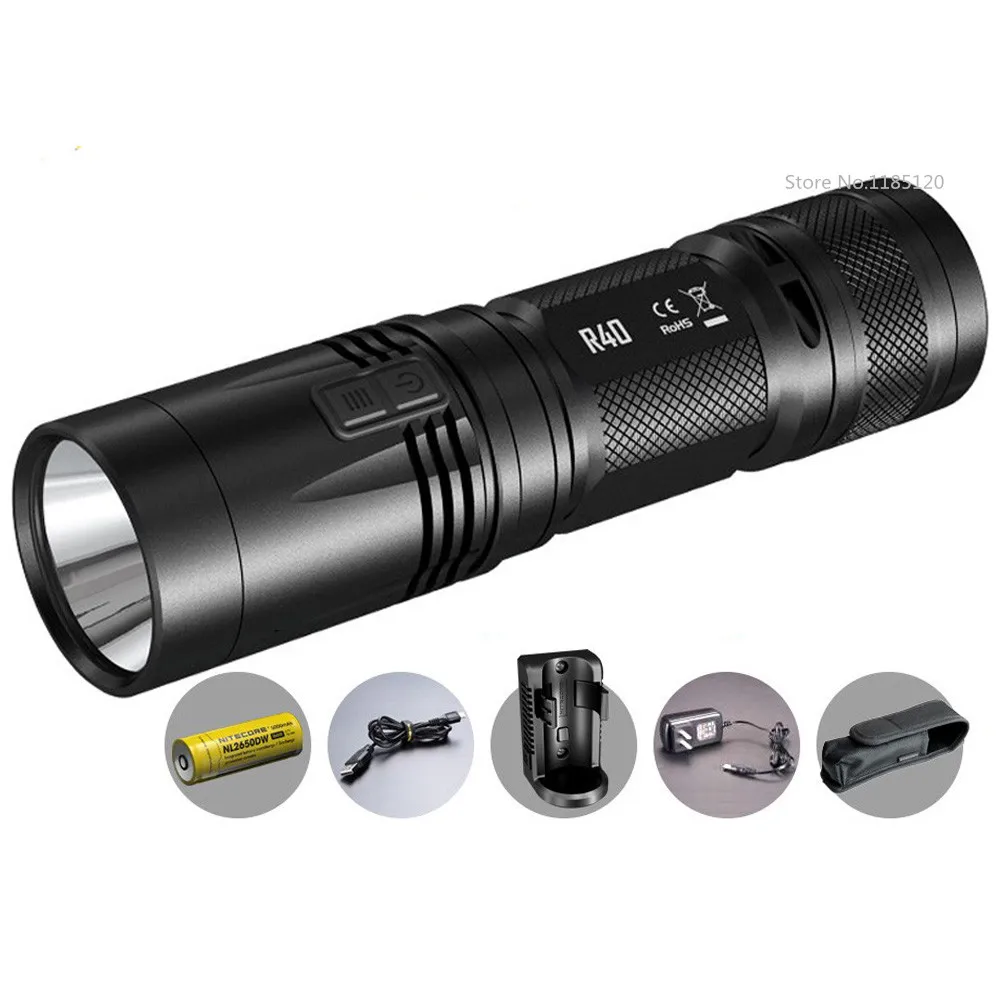 Перезаряжаемый фонарик NITECORE R40 CREE XP L HI LED max 1000 люмен 520 метров тактический фонарь с