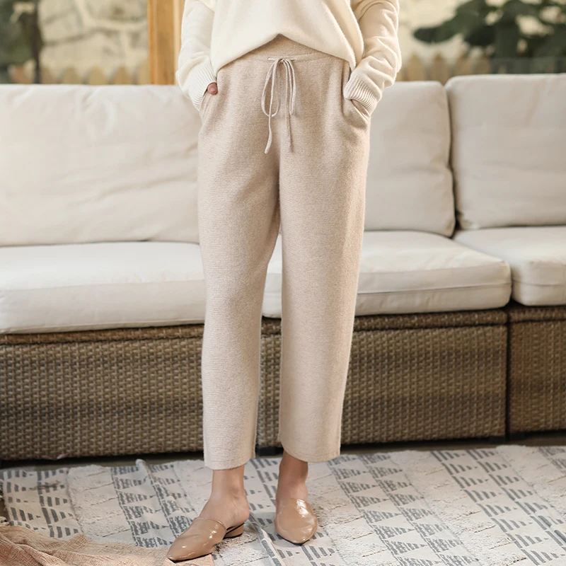 white cashmere pants