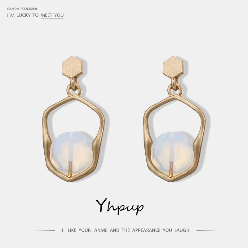 Yhpup, брендовые новые модные серьги-гвоздики с камнем для элегантных женщин, эффектные трендовые шикарные очаровательные серьги, ювелирные изделия Bijoux oorbellen