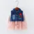 BibiCola outono meninas vestido listrado vestido ocasional terno para o miúdo conjunto de roupas crianças denim colete + vestido floral algodão bebe vestido