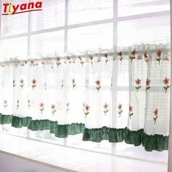 

White Roman Curtain Tulle Curtain Kitchen Short Curtain Semi-shade Small Curtain for Home decoration Window Valance DL018 *30