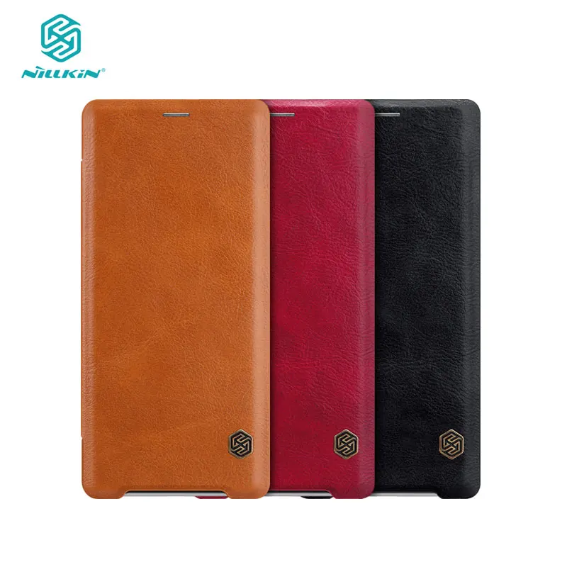 

sFor Sony XZ3 Case Cover Nillkin Qin Series PU Leather Flip Case for Sony Xperia XZ3 6.0''
