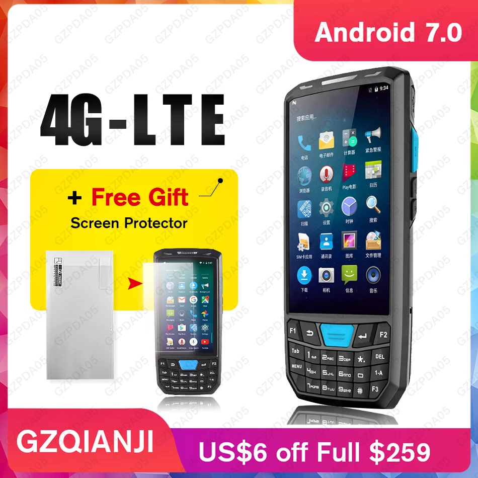 جديد الروبوت 7 PDA وعرة يده محطة البيانات جامع محطة لاسلكية 1D 2D QR الليزر الباركود ماسحة قارئ محطة 4G جديد الروبوت 7 PDA وعرة يده محطة البيانات جامع محطة لاسلكية 1D 2D QR الليزر الباركود ماسحة قارئ محطة 4G