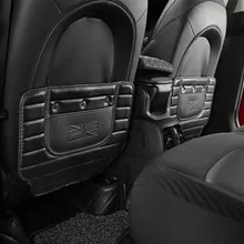 Автомобильная спинка сидения с рисунком из углеродного волокна антиударная площадка кожаный противогрязный коврик задняя крышка сиденья для мини купер аксессуары