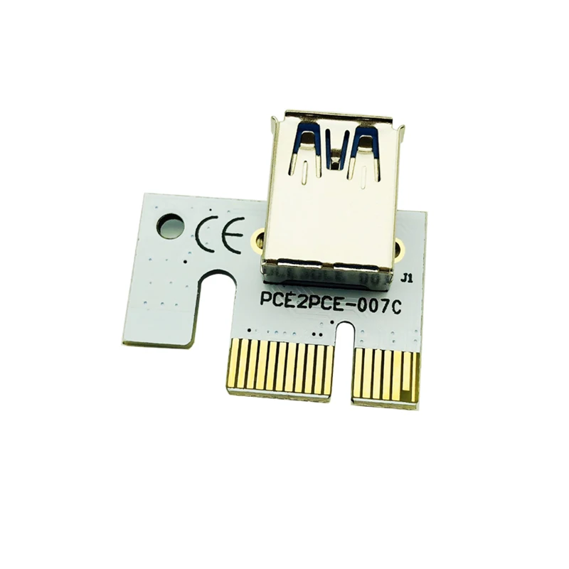 100 шт. оптовая продажа 007C USB 3.0 PCI E Экспресс 1x до 16x Райзер адаптер карта SATA 15pin к 6pin