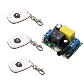 

AC 220V Wireless Remote Switch System Remote Control Switch 1CH 10A Relay Receiver 3 x Waterproof Transmitter 315Mhz/433Mhz