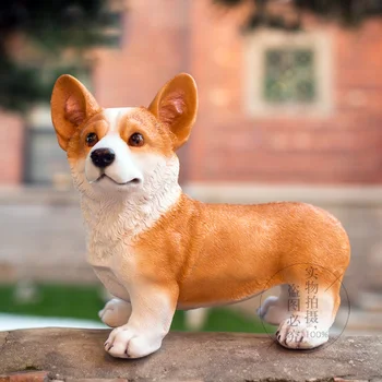 

Modern Home Decoration Dog Lucky Animal Welsh Corgi Resin Crafts Wedding Decoration Ornaments Accessory Corgi Dog Resin Figurine