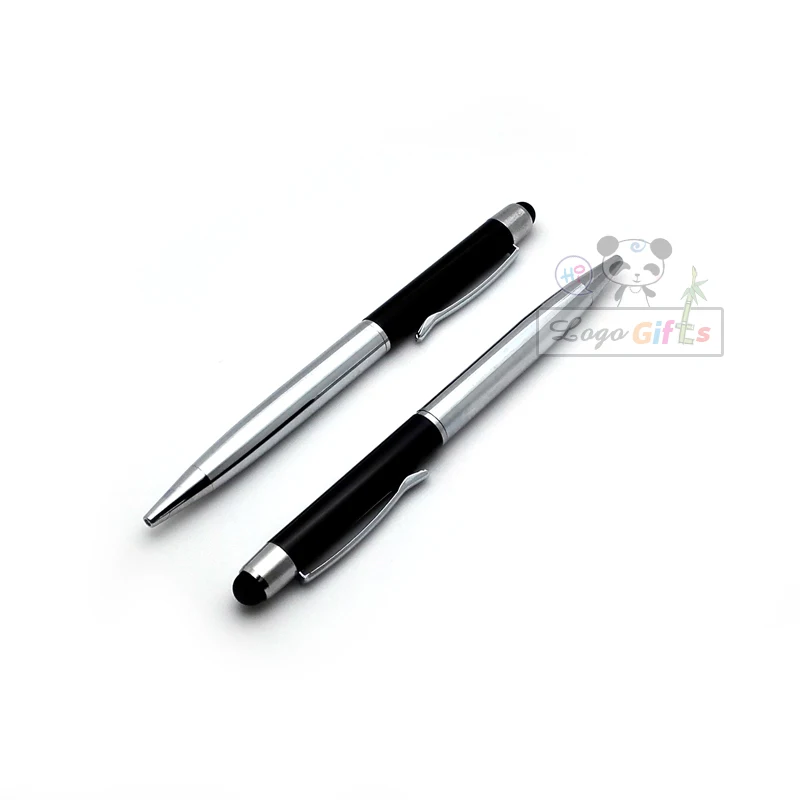 

Good quality gift writing pen touch pen for tablet 20g/pc black rubber stylus on top and silver pen body
