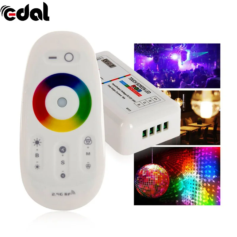 

DC 15A RGB Led Controller 2.4G Touch Screen RF Remote Control For Led strip/bulb
