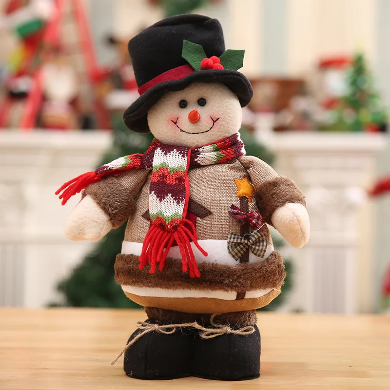 Прекрасный Санта Клаус снеговик лося кукла Рождественское украшение Рождественская елка приличные украшения большие 34x20 см подарок для детей - Цвет: snowman
